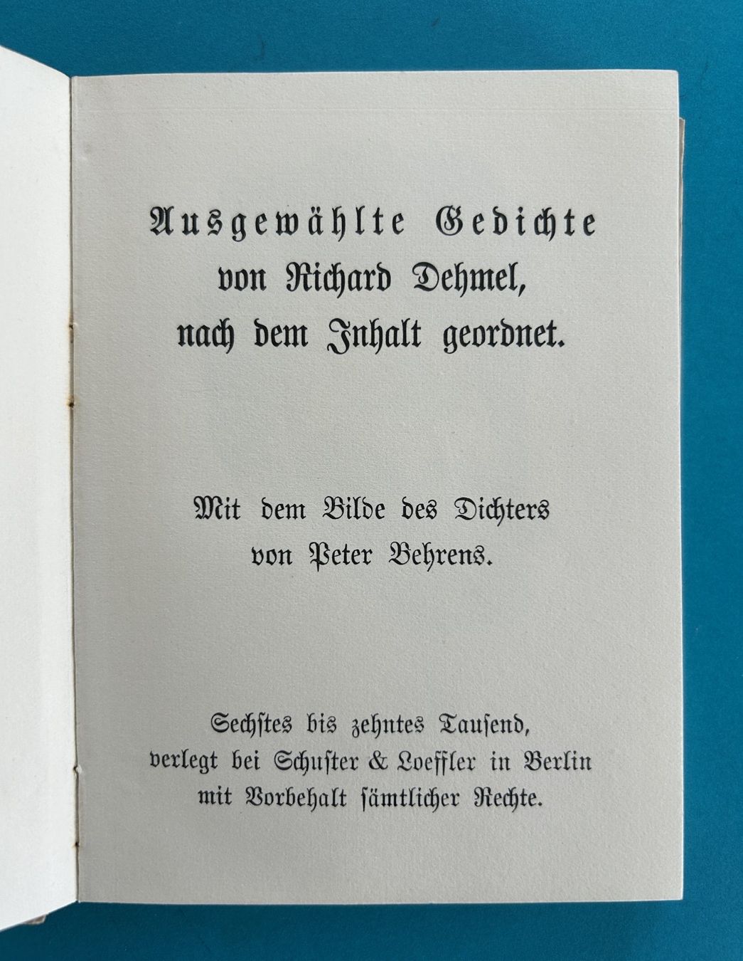 Libri: RICHARD DEHMEL - GEDICHTE – Usato da Zürich venduto da Domus09 1