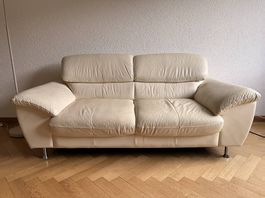 Echtledersofa Beige