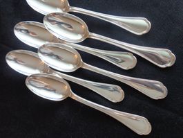 * 6 X CUILLERES A THE JEZLER LA SUISSE ARGENT 800 COMME NEUF