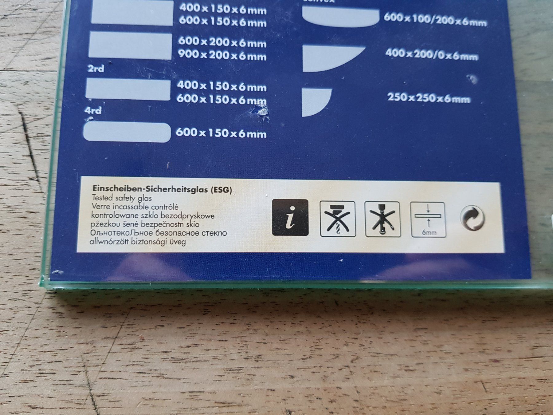 Scaffali: Glastablar geschwungene Form 6mm – Nuovo e nell'imballaggio originale da Wald ZH venduto da Grappe 4