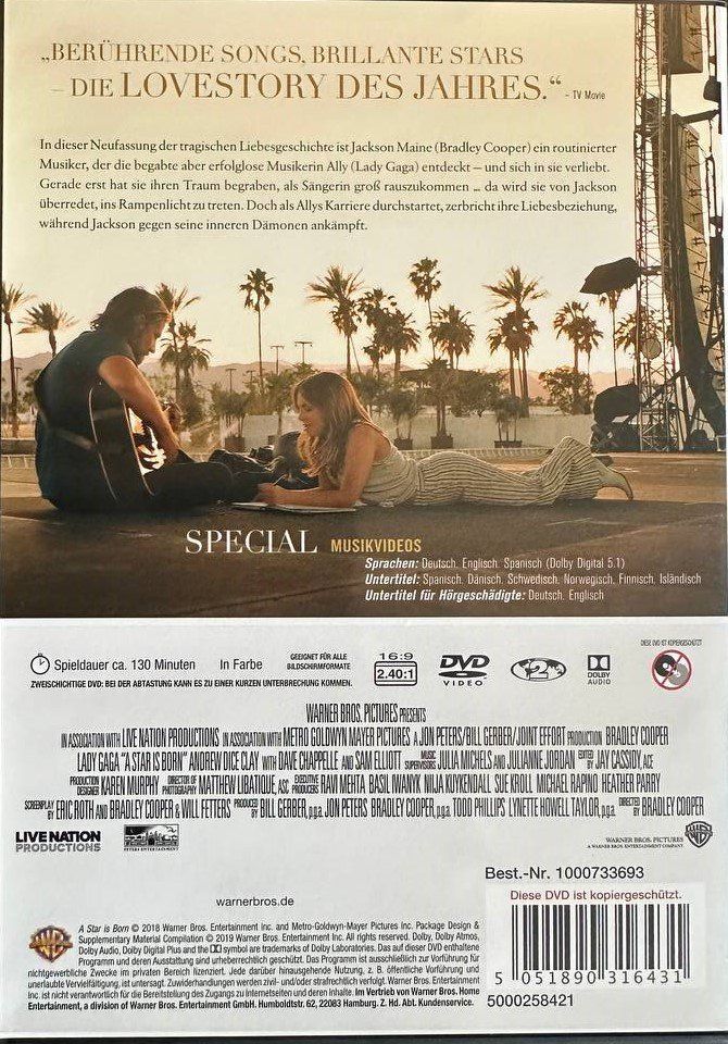 Tutti i DVDs: DVD A Star is Born, Top Zustand – Usato da Beringen venduto da Mantafisch1 1
