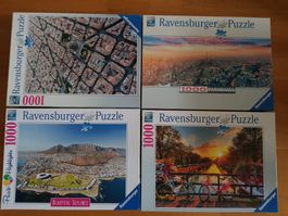 4 Puzzle von Ravensburger, je 1000 Teile