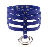 NEUES Halsband blau mit dem Ring der O - 220290