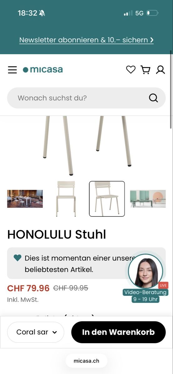 Micasa Sedie: HONOLULU Stuhl NEU  – Nuovo (secondo la descrizione) da Bern venduto da akl_sy9s 5
