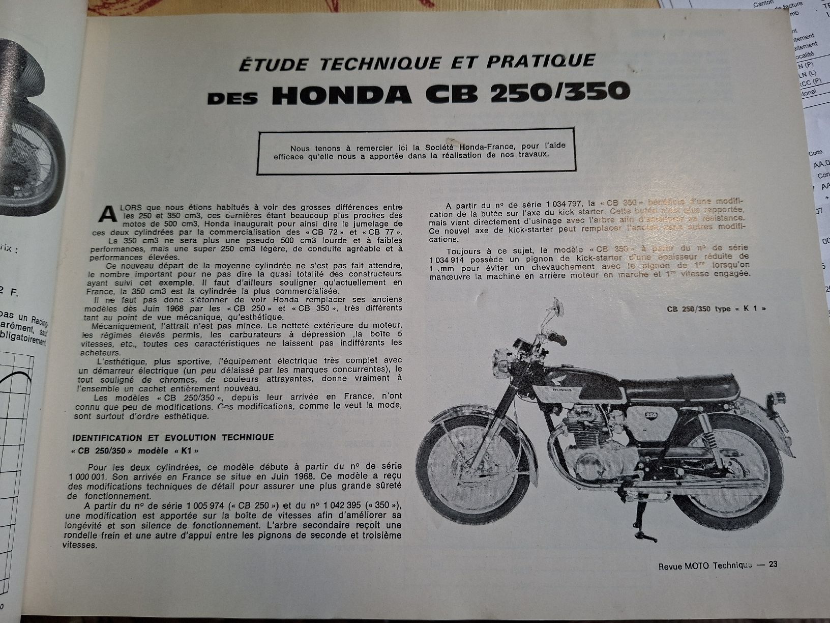 Honda Alle Motorradersatzteile: Vespa piaggio C7N C7E C7V Honda CB 250cc et 350cc 1971 – Gebraucht aus lausanne von Nicolier0 5