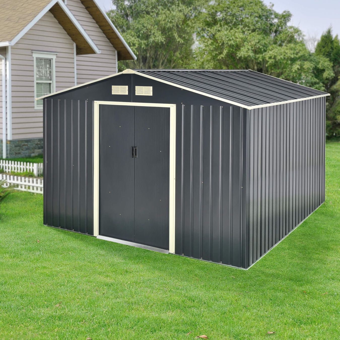 Gartenhäuser & Gewächshäuser: Gartenhaus Stahlblech mit Satteldach - Gratis Versand – Neu und originalverpackt aus Kleinwangen von Maluwa_GmbH 3