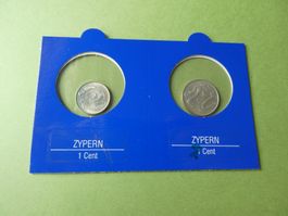 Zypern, Set 2 alte unzirkulierte Münzen