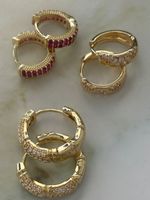 Luxus Elegante Ohrstecker Ohrschmuck  Farbe: Gold Zirkonia