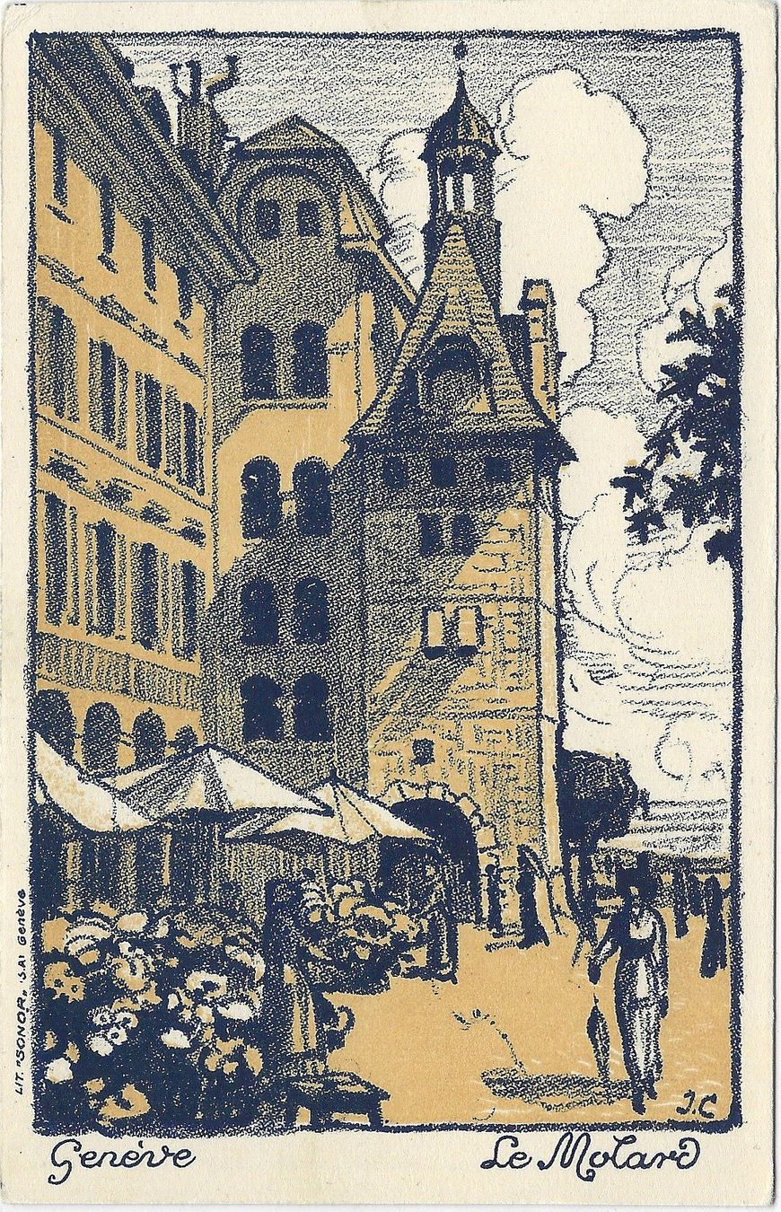 Cartoline postali: 5 Künstler-Postkarten  von  Genf – Usato da Bütschwil venduto da Jackson1A 4