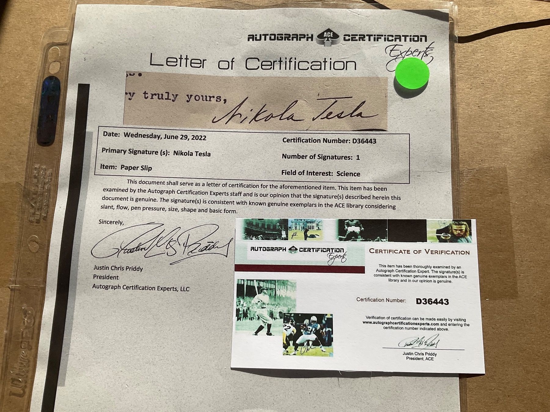 Autografi: Nikola Tesla Autogramm zertifiziert – Nuovo (secondo la descrizione) da Hittnau venduto da workaholic60 2
