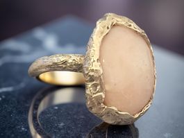 Ring Silber mit rosa Andenopal, Grösse 51