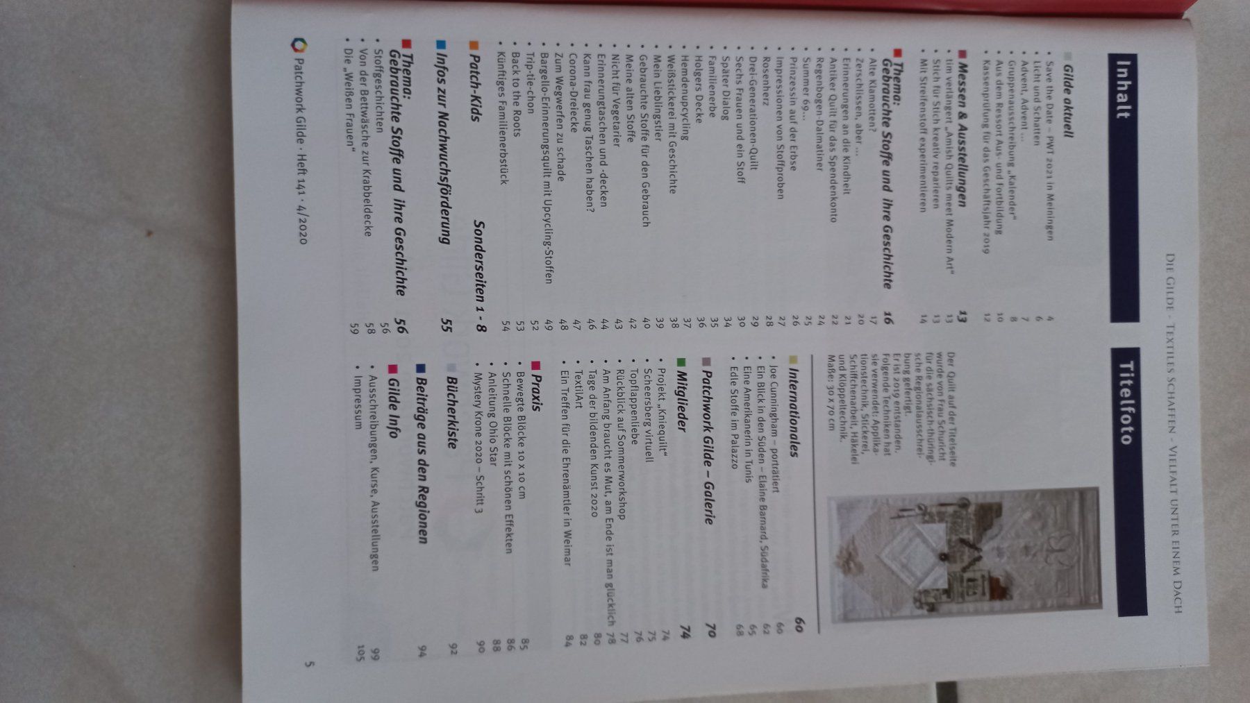 Riviste & Magazine: Patchwork Gilde Magazine: Quilts & Textile Kunst (2Stk) – Usato da Winistorf venduto da acreativ4 1