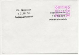 Paketannahmestelle 3861 NESSENTAL Bern Stempel 1979 +++