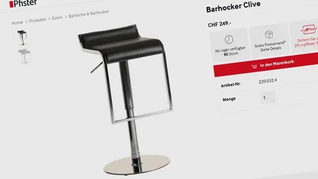 Pfister Hocker: Barhocker Clive  – Gebraucht aus Burgdorf von Achilles_Pilot 3