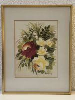 Aquarell Blumenstrauss gerahmt signiert Schilling