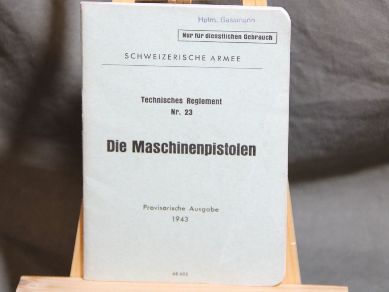 Libri: Die Maschinenpistolen, Tech. Reglement Nr. 23 – Usato da Belp venduto da Tomsek