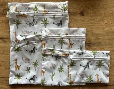 Set 3x Wetbag / Nasstasche / Beutel  Tier Motiv