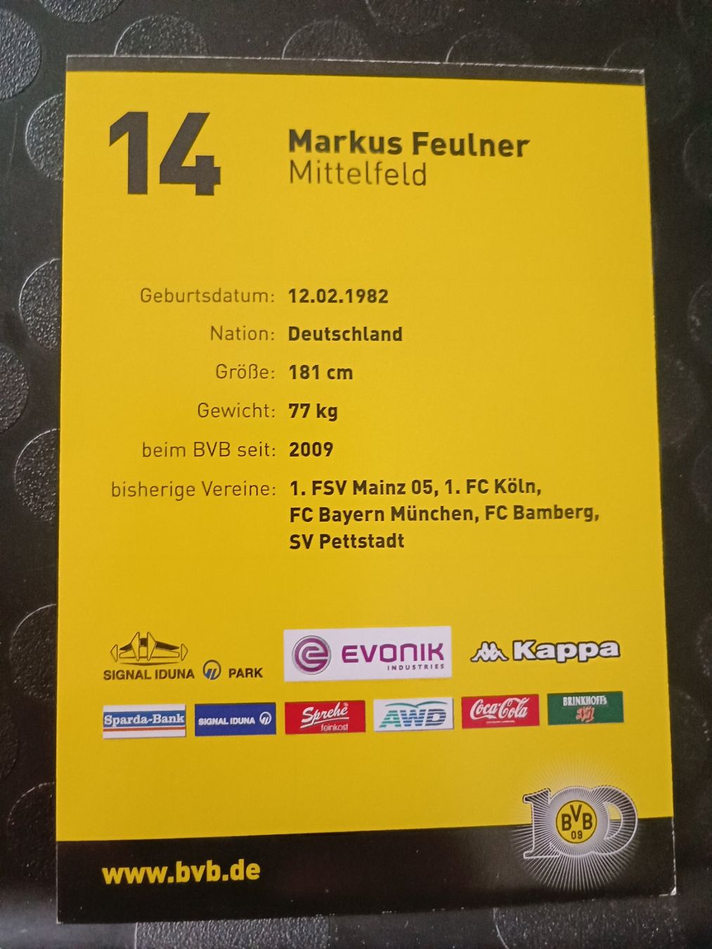 Autogramme: Markus Feulner - handsigniert BVB - Borussia Dortmund – Gebraucht aus Menziken von Artographs 1
