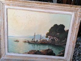 Peinture signée sur panneau de Gustave Vidal 1895 - 1966.