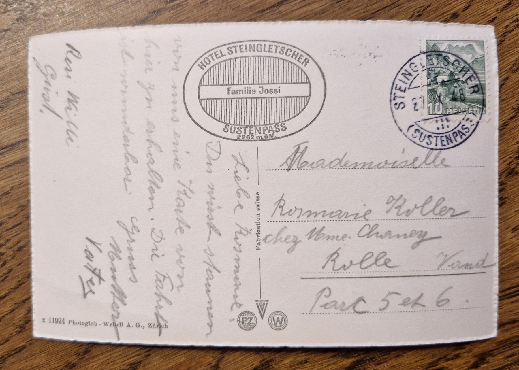 Cartoline postali: Sustenstrasse, Oldtimer Postauto 1948, n. Rolle, a.R. Koller – Usato da Ebikon venduto da Donar50 2