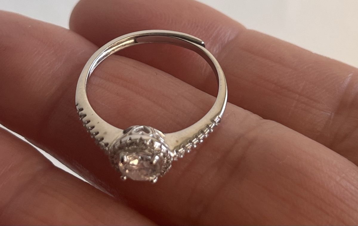 Anelli: Silber Ring mit Moissanit (5 mm) verstellbar – Nuovo e nell'imballaggio originale da Möhlin venduto da mil_h55x 4