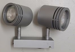 Wandleuchte 2-flammig silber schwenkbar
