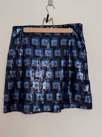 HUGO Paillettenrock blau & lila Mosaik Gr. 36/S neu