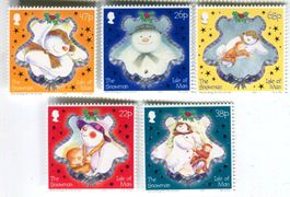 Briefmarke "Weihnachten. Schneemann". Isle of Man.