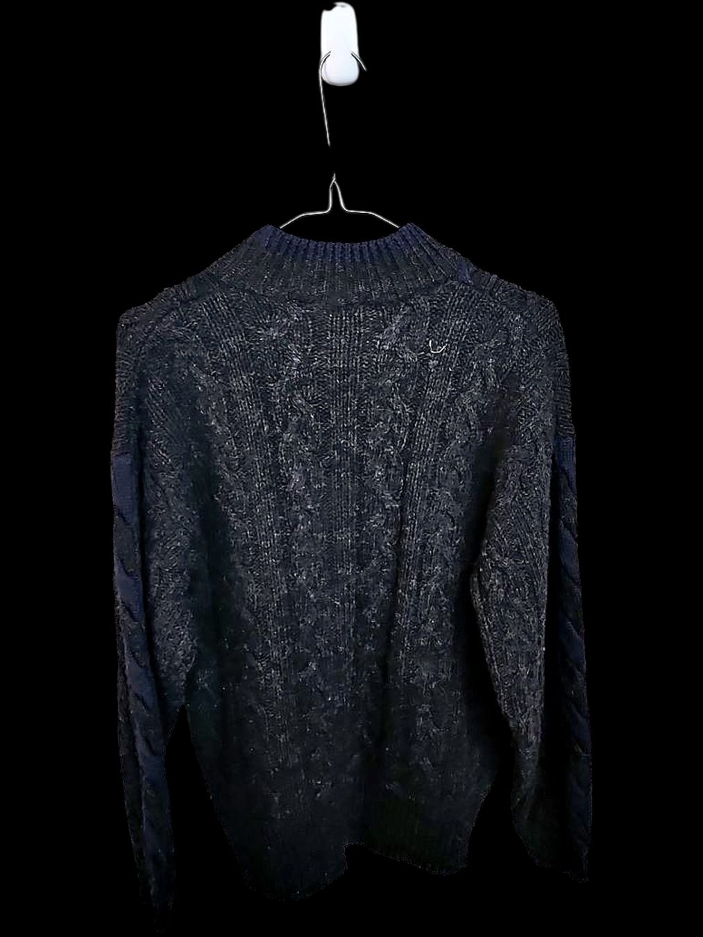 Maglioni & Felpe: Schwarz & Marineblauer Zopfstrick-Rollkragenpullover – Usato da Zug venduto da vinokilo 3