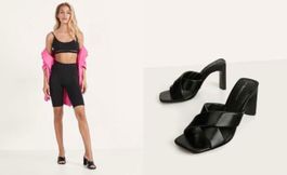 Sandales noires Bershka, taille 38, neuves !