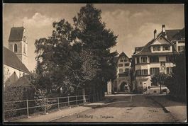 Lenzburg, Torgasse mit Tor und Kirche, S