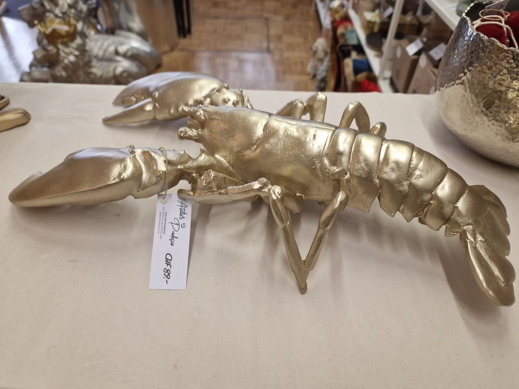 Figuren: Deko Hummer / Languste Gold Optik – Neu und originalverpackt aus Schaffhausen von AtelierPudesco 1