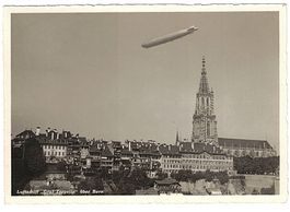 Karte Zeppelin über Bern - 1. Zeppelin-Landung Bern