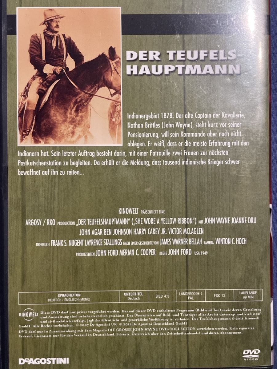 Alle DVDs: Der Teufelshauptmann (1949)  John Wayne – Gebraucht aus Waldenburg von Mimily33 1