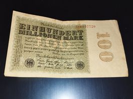 Billet 100 000 000 mark, Allemagne 1923