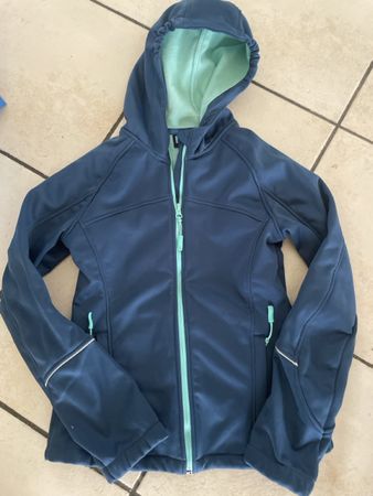 Softshell Jacke Mädchen Gr.146/152 blau mint Neu