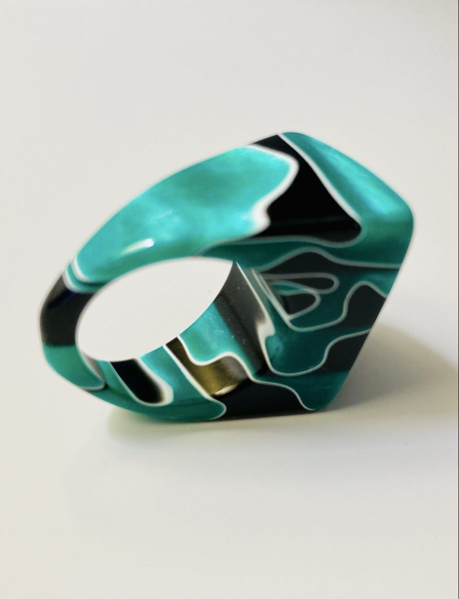 Ringe: Statement Ring, Acryl, Gr. 60 – Gebraucht aus Basel von elocin4791 4