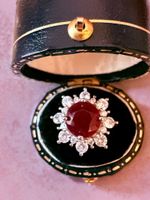 Bague fleur rubis