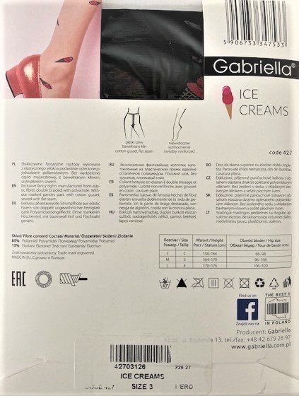 Calze & Collant: Strumpfhose Gabriella Art Ice Creams – Nuovo e nell'imballaggio originale da Menziken venduto da chianti10 1