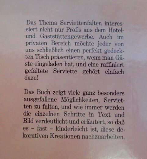Libri: Serviettenkunst – Usato da Amlikon-Bissegg venduto da riestig 1