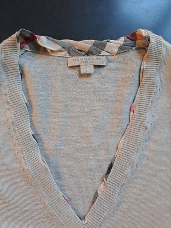 Maglione Burberry Brit taglia L, lana merino beige, primaver