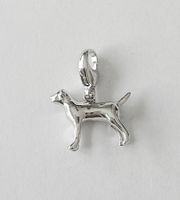 Charm "Eleganter Hunde" Silber 925 (rhodiniert)- Neu
