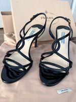 Prada Lackleder Sandalen Gr. 36½ | 7,5 cm Absatz | Box & Dus