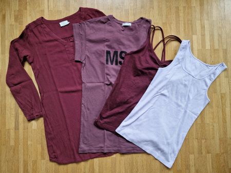 Kleiderset Damen Gr. M – 4 Teile – Bordeaux, Beere & Flieder