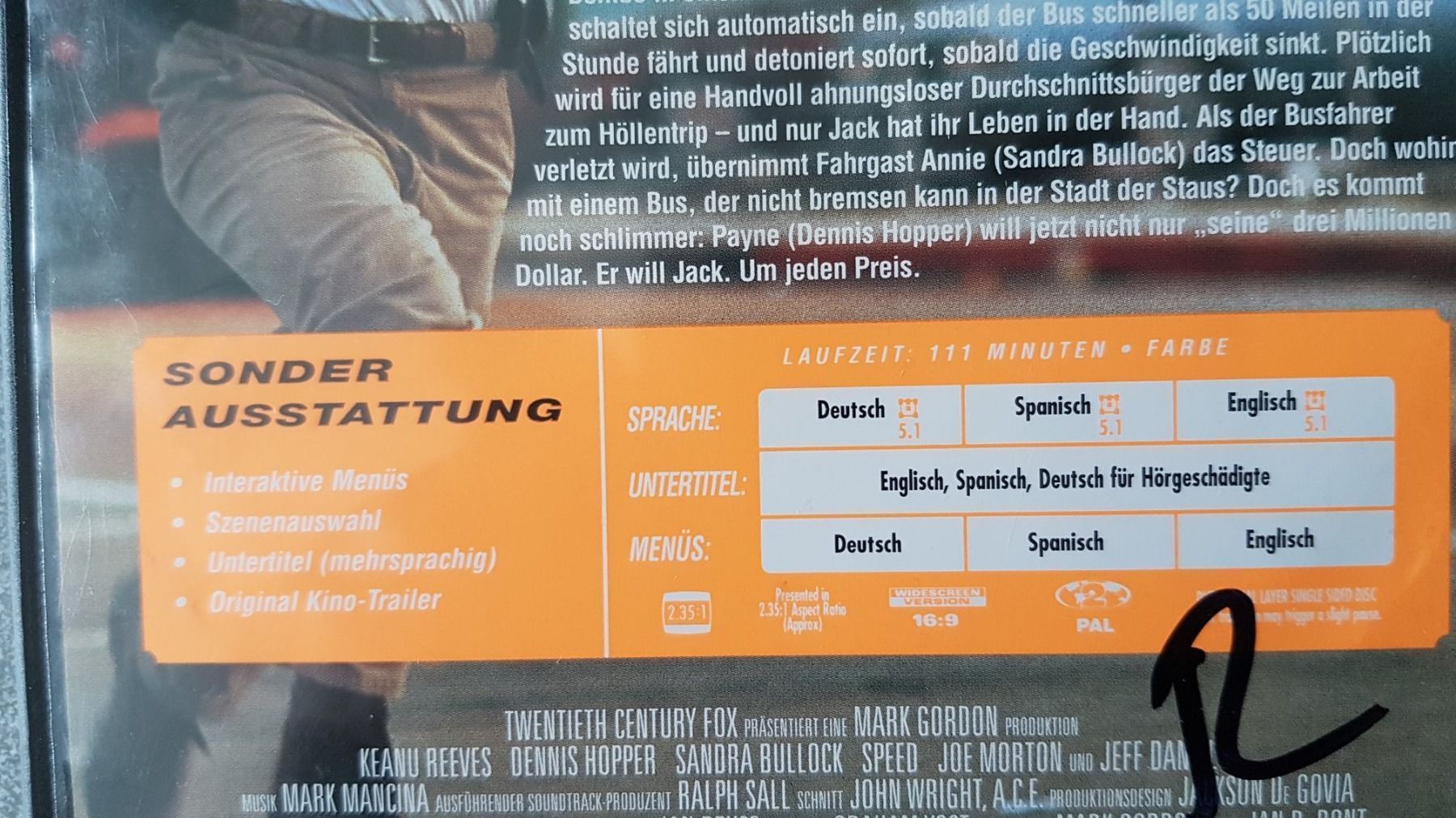 Tous les DVDs: DVD Speed / Keanu Reeves – D'occasion à Oetwil am See par fineli2 1