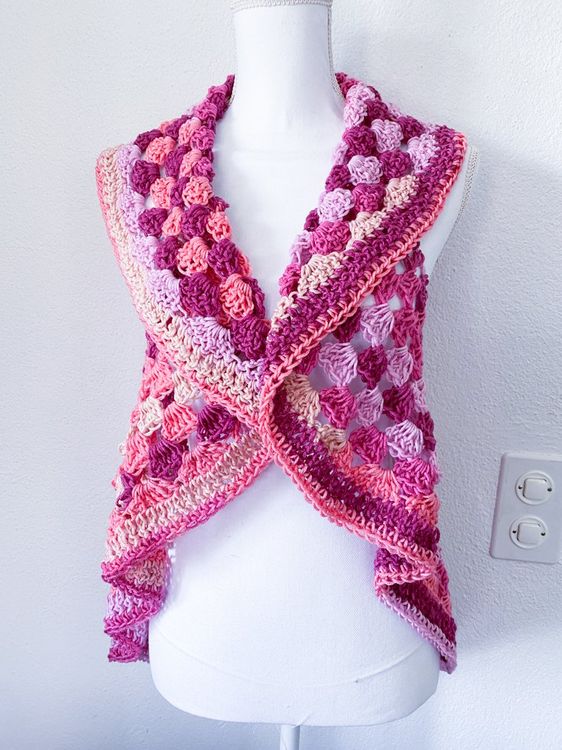 Gilet Femme Crochet Bohème - 100% Coton - Style Hippie Dentelle Irrégulière - Sans Manches - Cardigan Léger - 4