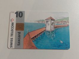 Schweizer PTT Taxcard 10 CHF - Motiv Wasserturm Luzern