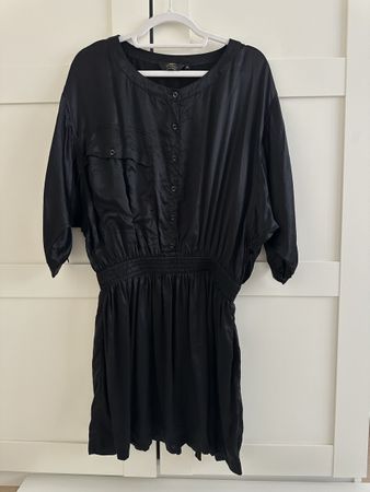 BURBERRY Seidenkleid 100% Seide schwarz M + Original Gürtel
