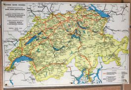 Affiche CFF Übersichtskarte für Bahn, Schiff und Postauto CH