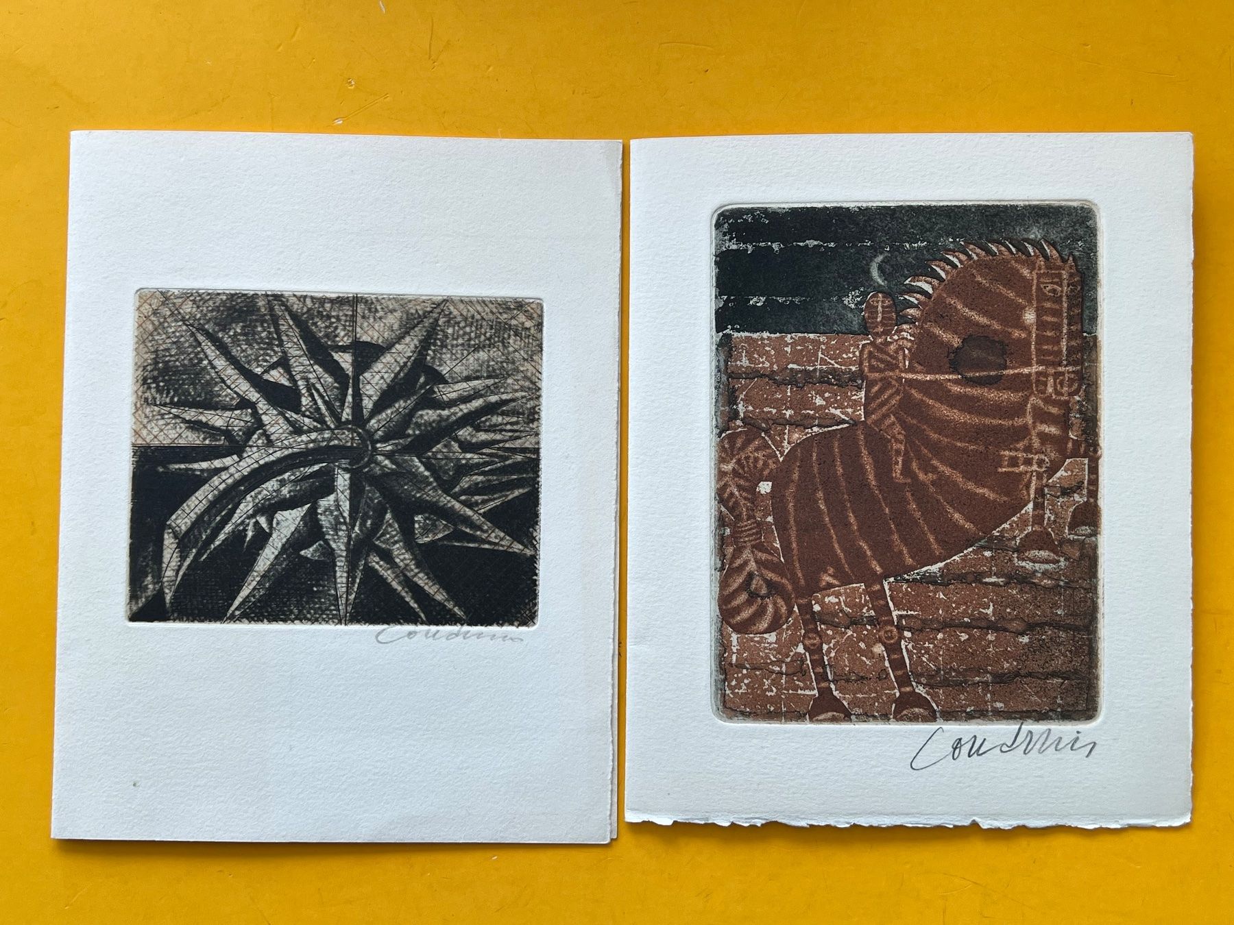 Gemälde: Brigitte Coudrain 2x Original Radierung 1969 und 1981 – Gebraucht aus Adliswil von bilderboerse-zuerich